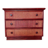 Commode en rotin Édition Roche Bobois Maugrion, circa 1970