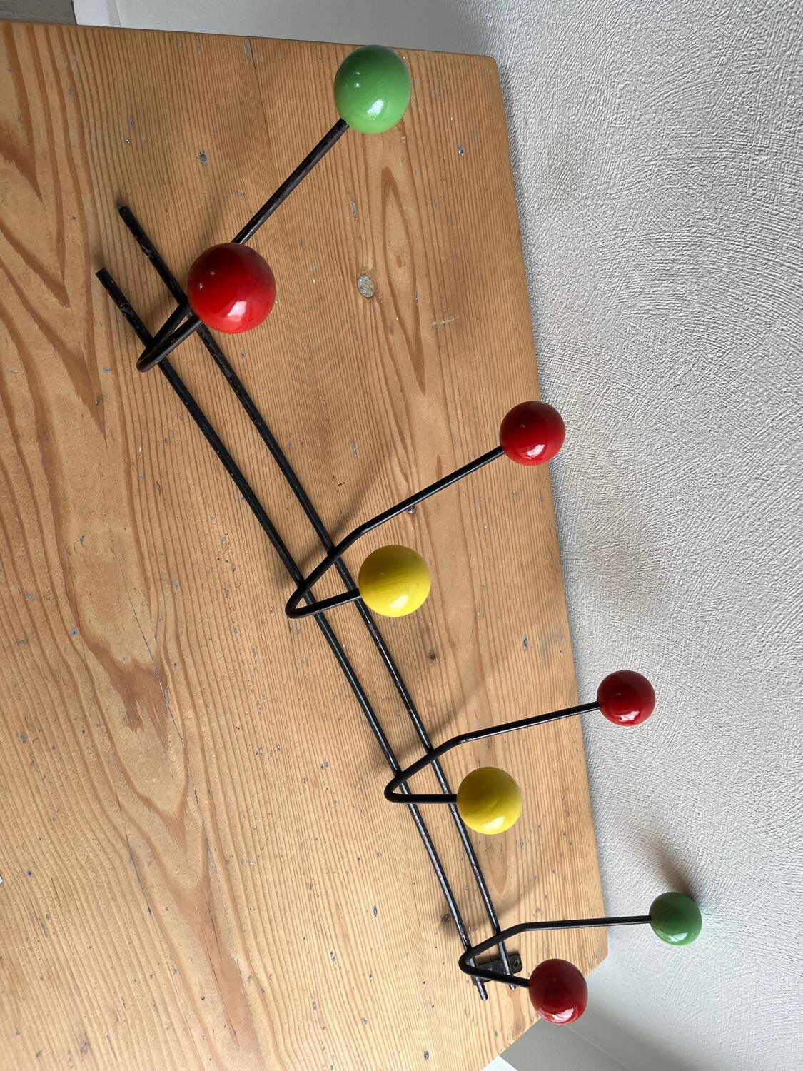 Vintage ball coat rack / hook in colours