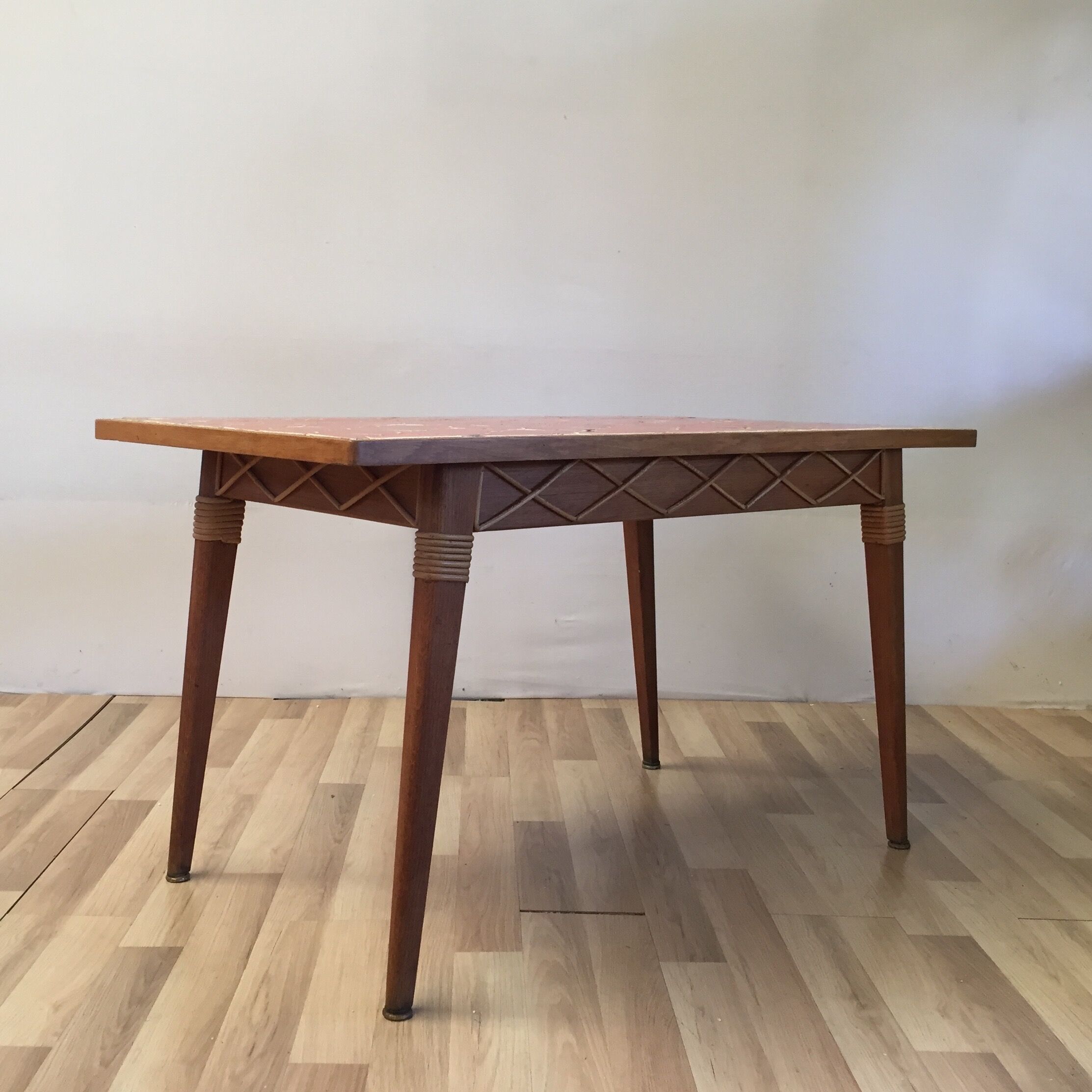 Ceramic and rattan dining table