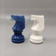 Vintage 1970s Italian Volterra Alabaster Chess Set - Cobalt Blue & White