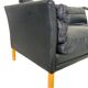 Vintage Danish black leather canapé by Mogens Hansen from the 1960s.
