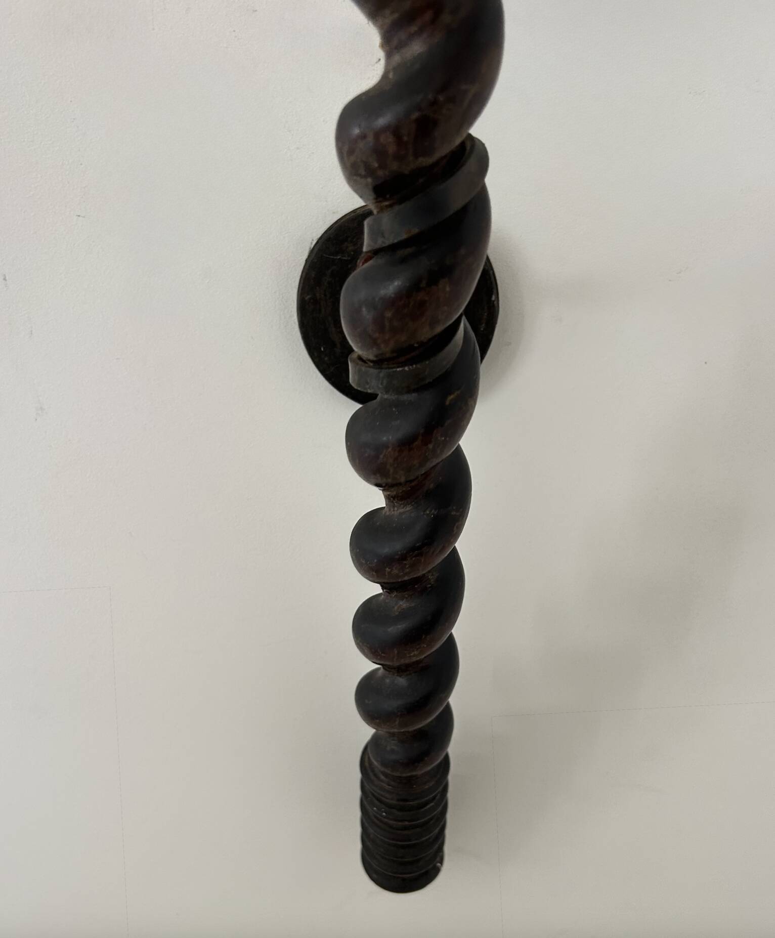 Pair of XL wall sconces in turned wood, France 1950