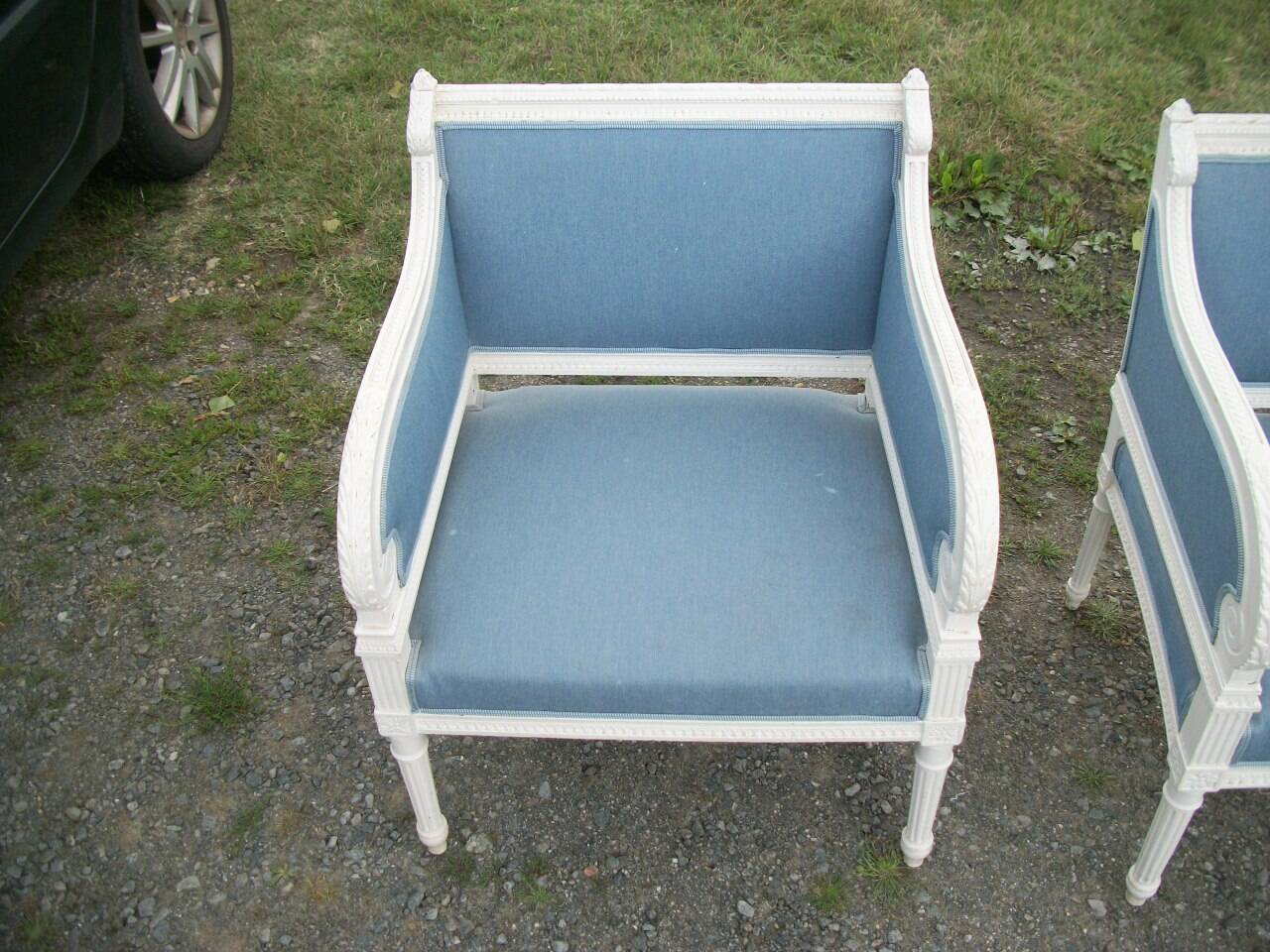 Pair of shepherdess armchairs