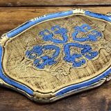 Ancien plateau Florentin bleu et or