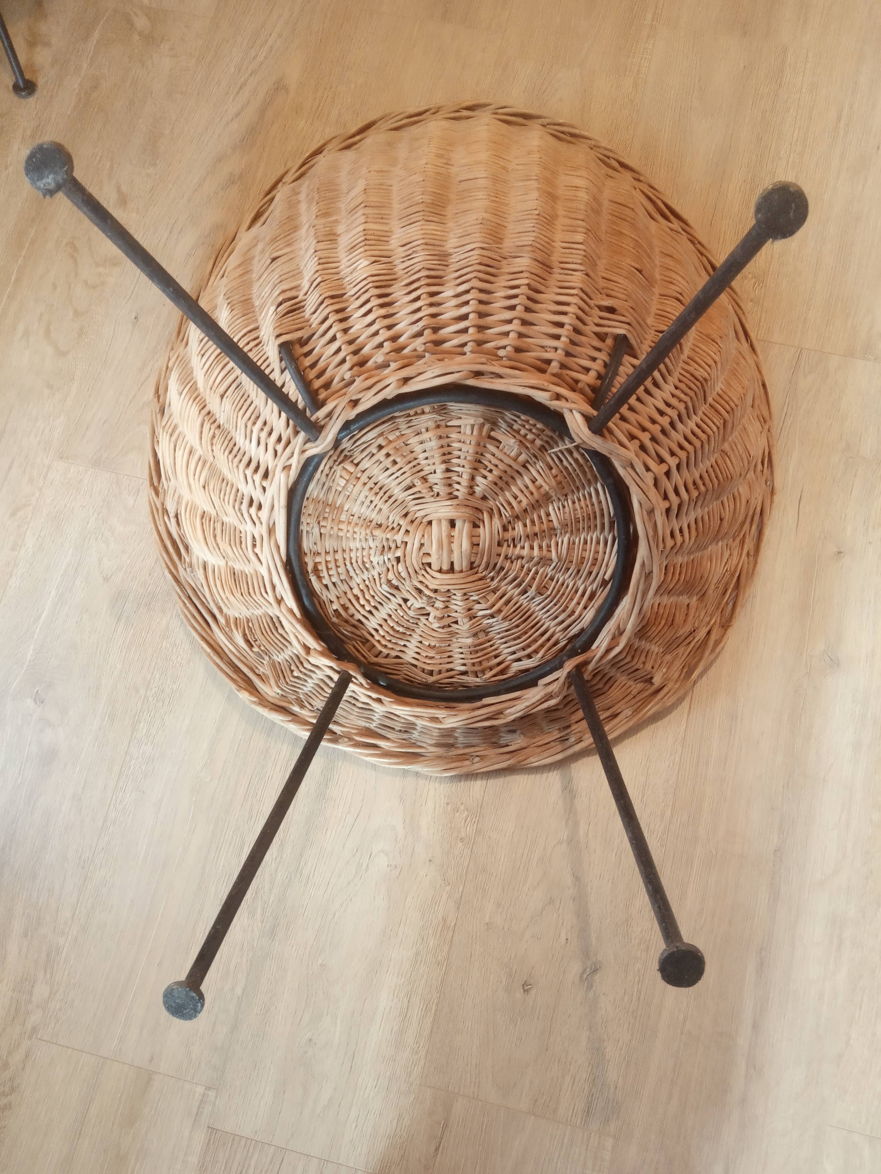 Vintage rattan basket armchairs