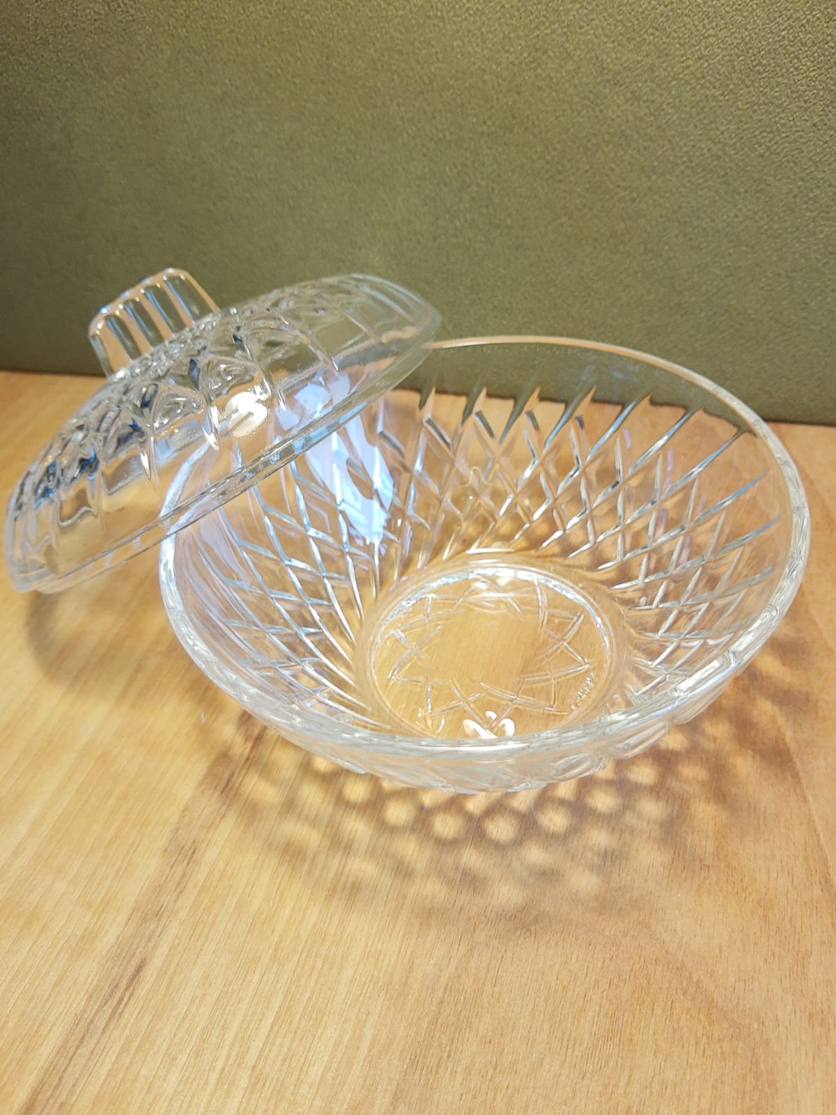 Vintage France chiseled glass candy