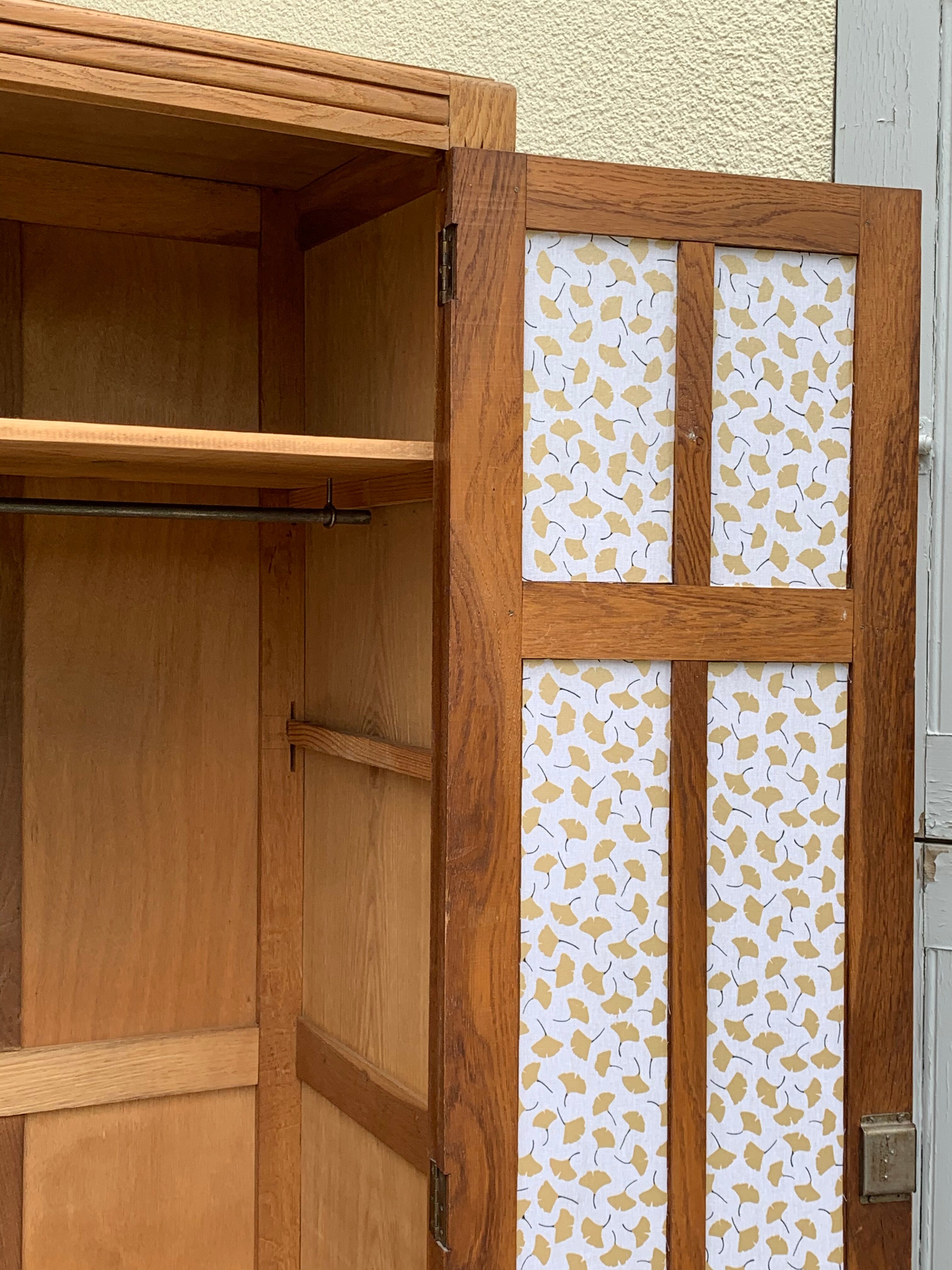 Parisian wardrobe paneled 1930 raw wood