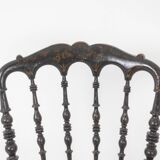 Cane chair in turned and blackened wood. Napoleon III.