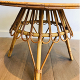 Round rattan coffee table