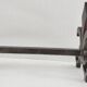 Pair of vintage steel fleur-de-lys andirons