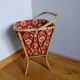 Square-shaped 1960s wicker knitting cart worker