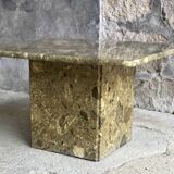 Square travertine coffee table - design 1970