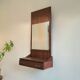 Vintage Scandinavian teak rosewood mirror from the 1970s