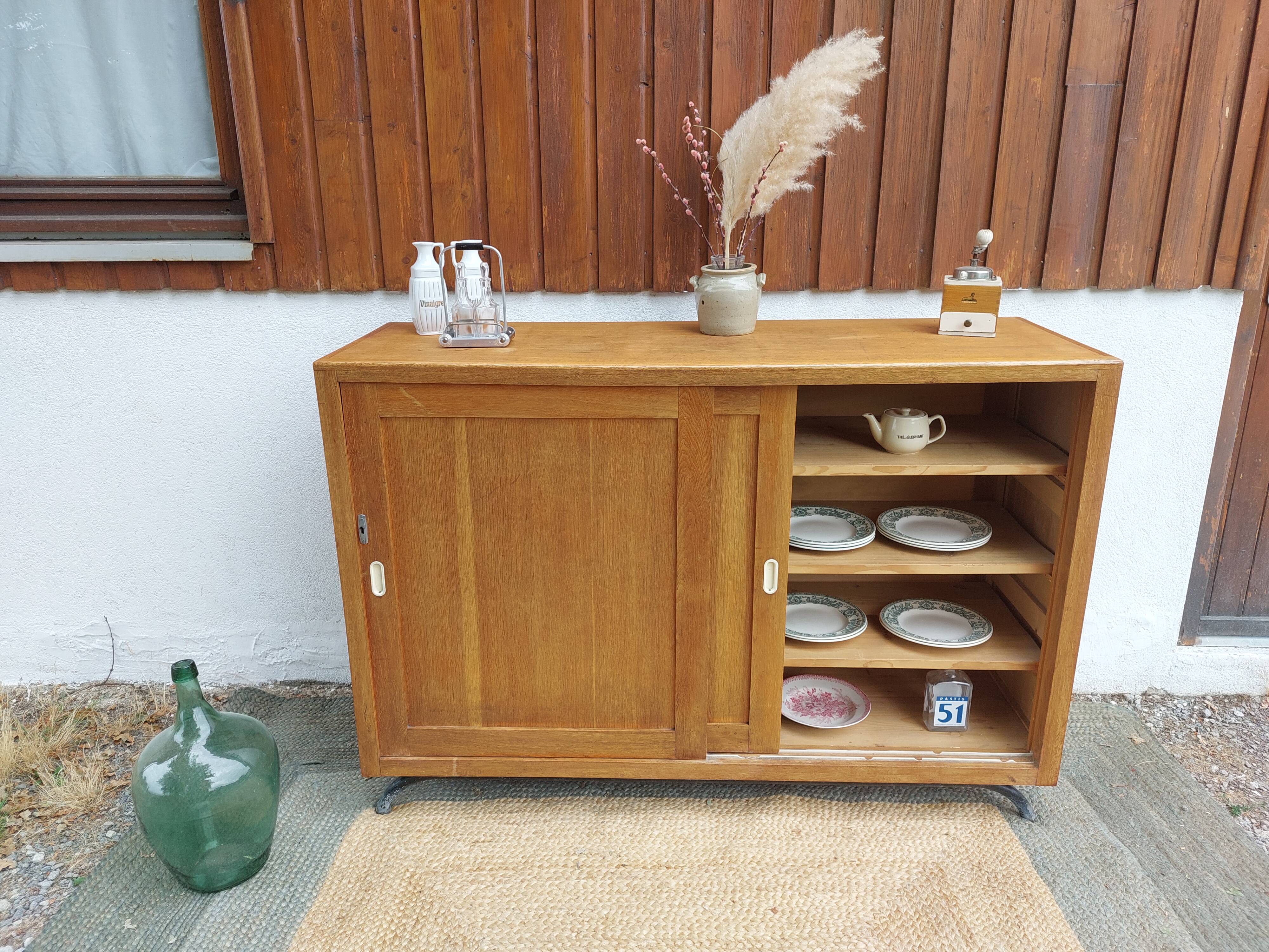 Sideboard, sliding doors, 1970s vintage