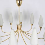 Classic glass chandelier, in the Stilnovo style, 1950s.
