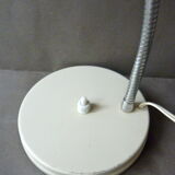 White metal lamp with flexible arm from the 50s
