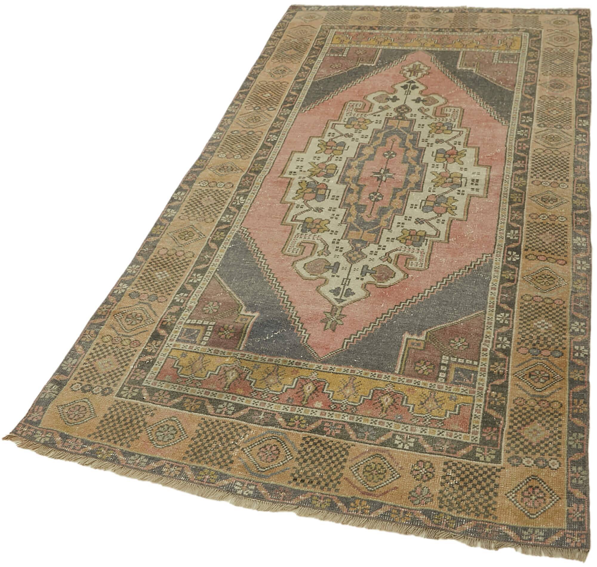 Turkish Vintage Anatolian Rug 122 cm x 243 cm
