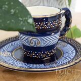 Tasse à café Henriot Quimper originale, design bleu vintage des années 1950