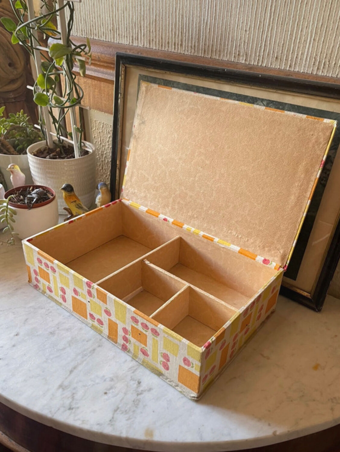 Sewing box in vintage fabrics