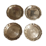 4 carved silver metal coasters