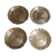 4 carved silver metal coasters
