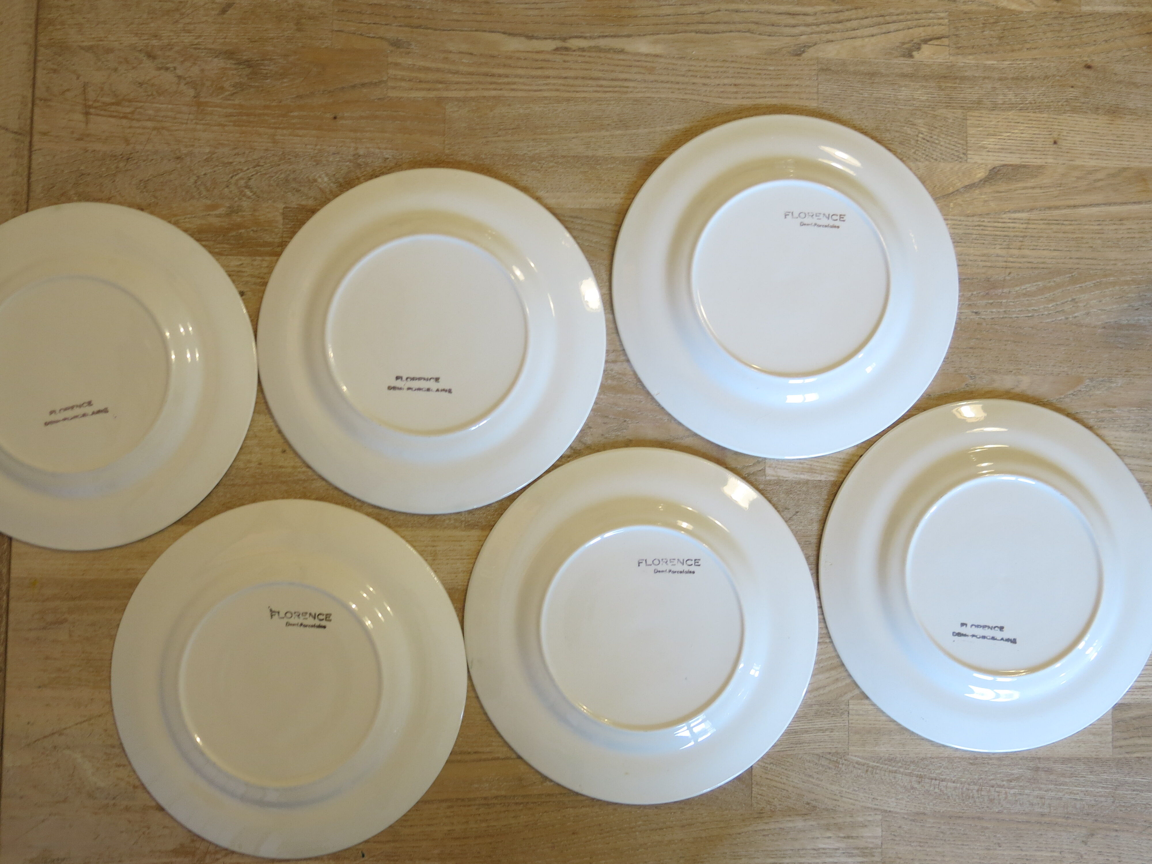 6 dessert plates in half porcelain