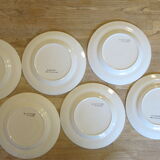 6 assiettes à dessert en demi porcelaine