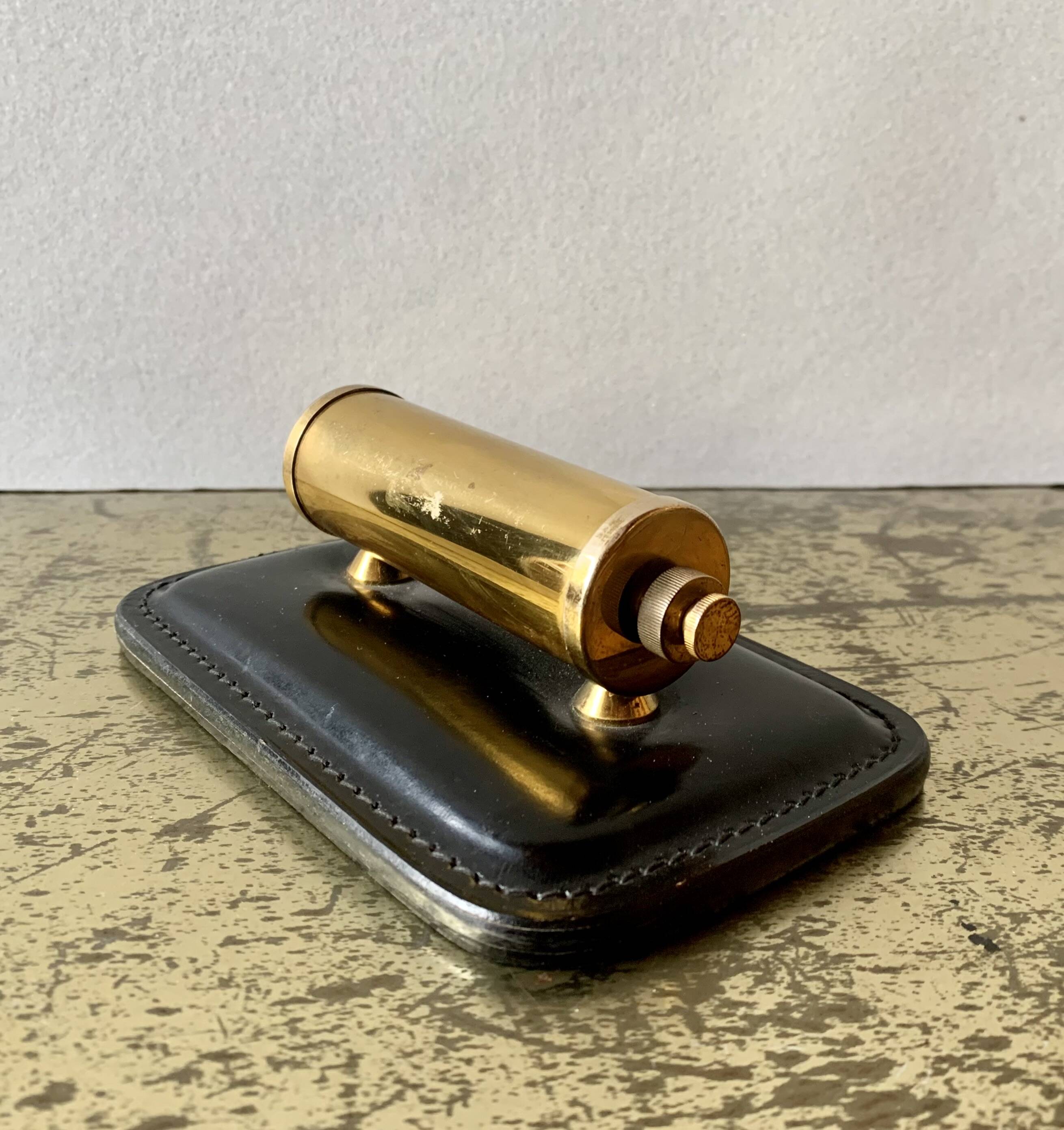 Old perpetual calendar in leather and brass