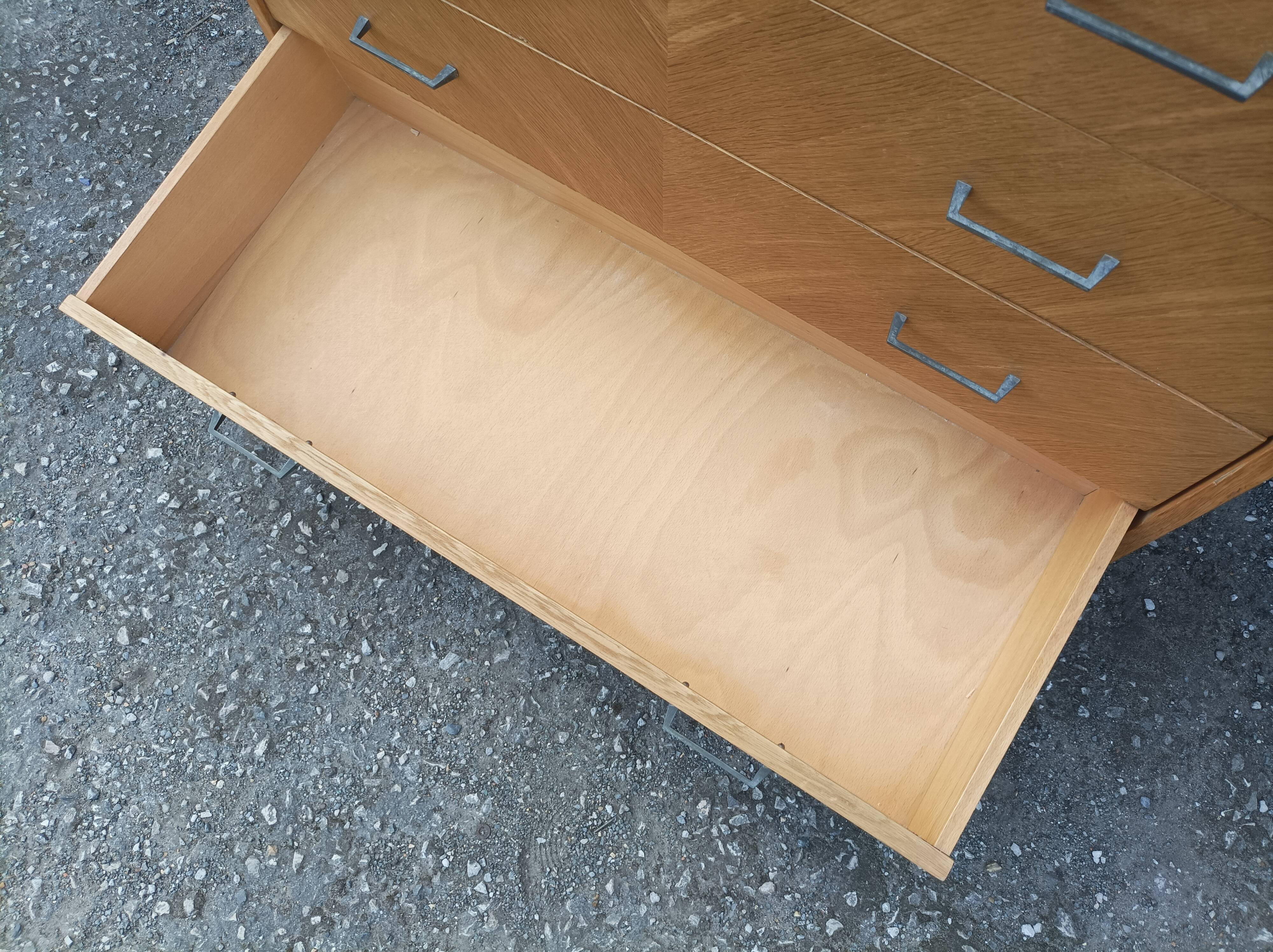 Commode furniture sideboard light wood 4 drawers Scandinavian vintage