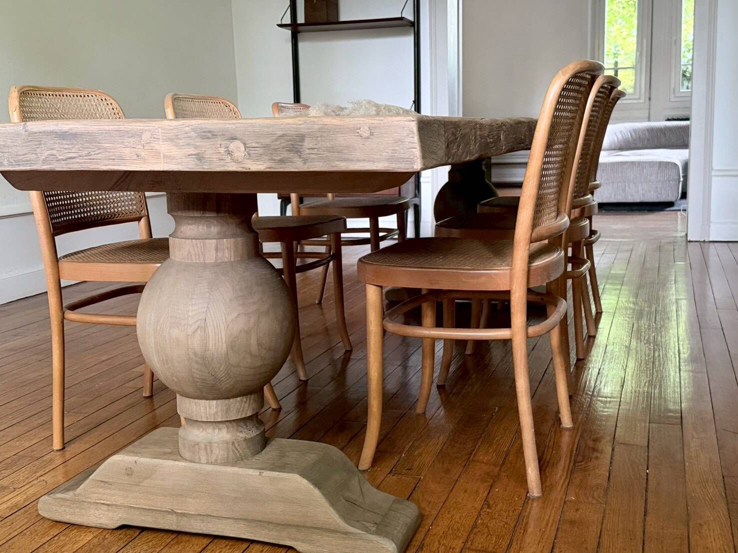 Monastery table in solid old oak – SUN 400 by 120 cm