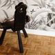 Brutalist chair in raw wood