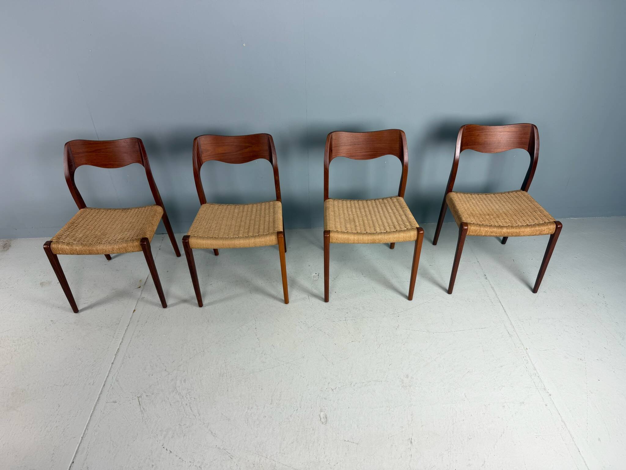 Set of 4 teak Niels O. Møller dining chairs - Model 71, Denmark