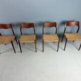 Set of 4 teak Niels O. Møller dining chairs - Model 71, Denmark