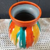 1960s multicolored glazed ceramic vase