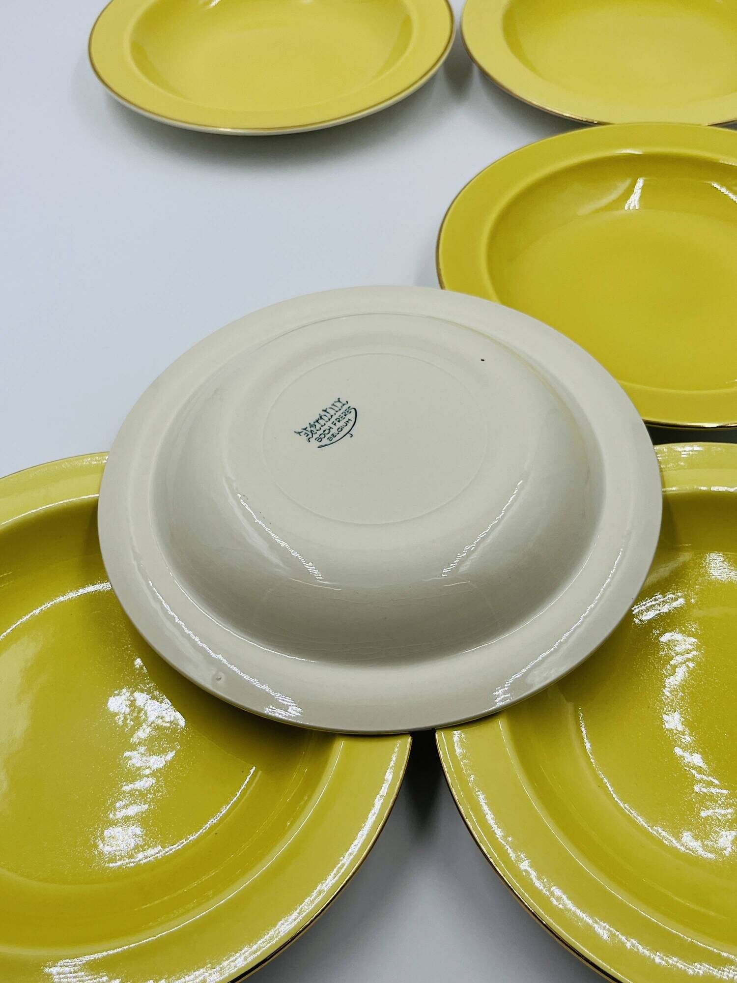 Set of 6 Keralux Boch deep plates