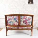 Ancienne banquette à motif floral