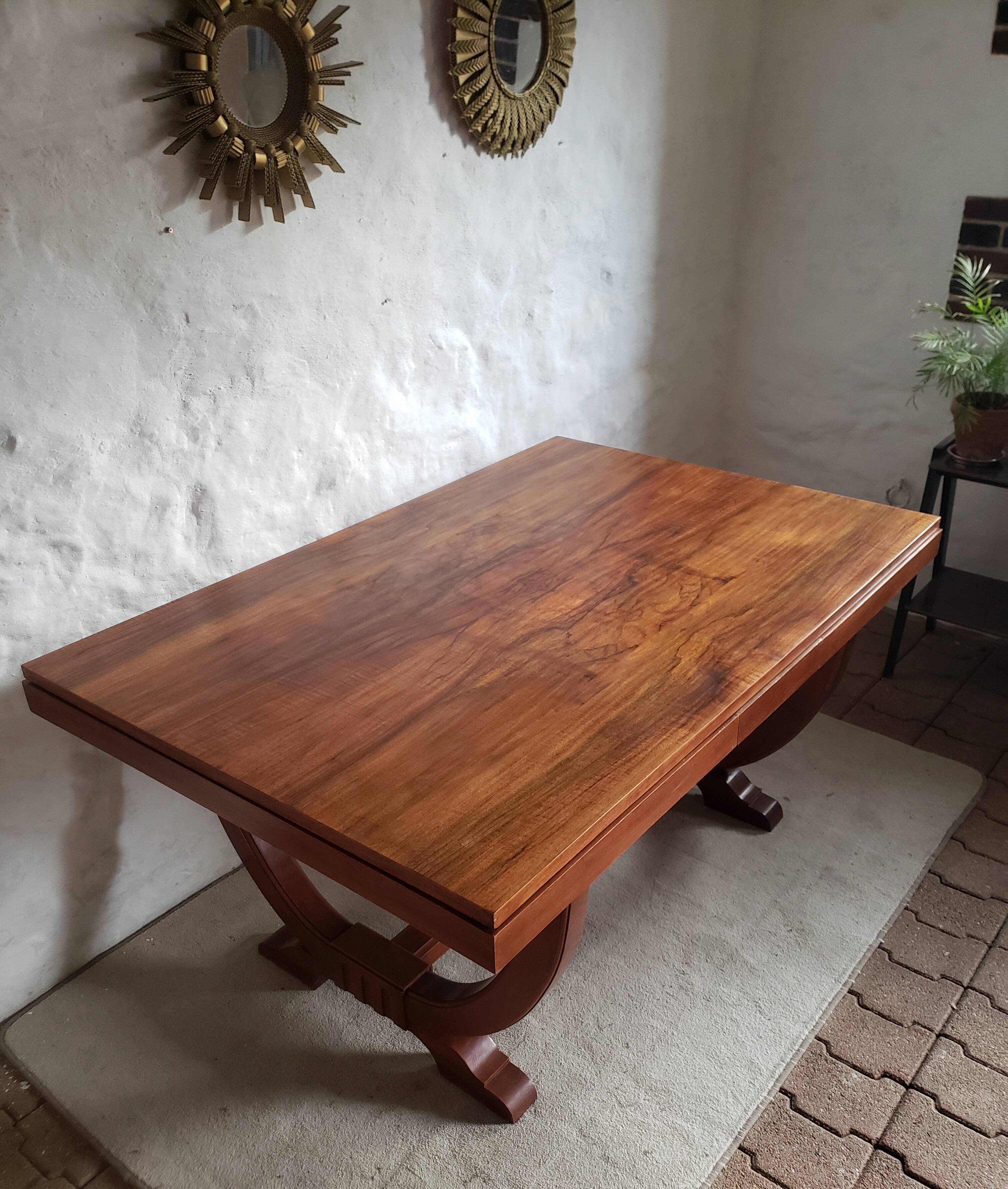 Walnut art-deco table