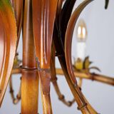 Italian metal chandelier in bamboo imitation, 1960s