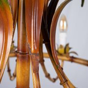 Italian metal chandelier in bamboo imitation, 1960s