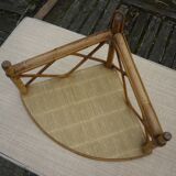 Wooden wall shelf in rattan bamboo