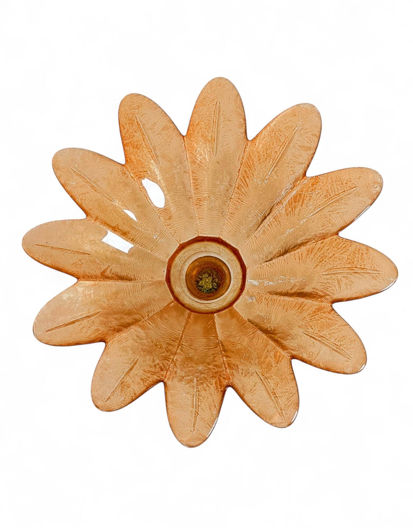 Art Nouveau Glass Compote Vase, Palm Tree Design, French, Early 20th-C