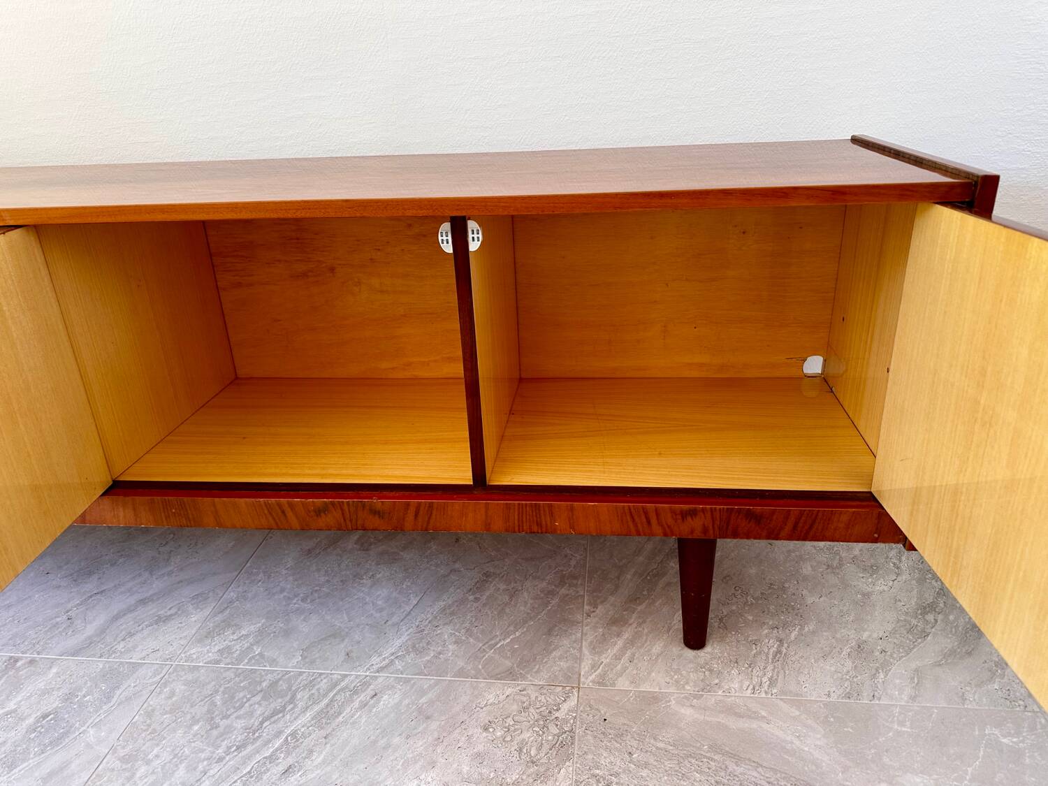 Rosewood sideboard with leather details