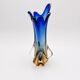 Murano Sommerso Vase Sculpture Chambord Model Blue Amber 26cm