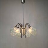 Italian Ceiling Lamp with Five Blue Murano Glass Lamshades – 1970s