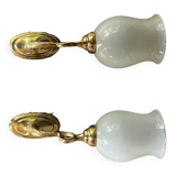Pair of vintage brass and glass wall lights
