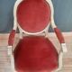 Louis XVI style armchair in white lacquered wood