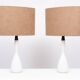 Kastrup Opaline Glass Table lamps Design by Jacob Bang 1960s Denmark
