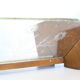 Trinket bowl wooden and glass with chiseled ornaments
