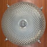 Pair of chiseled glass suspension ceiling lights