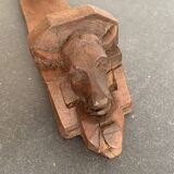 19th century carved wooden wall base for statue